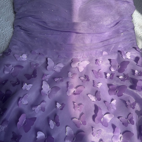 Elegant Purple Strapless Dress - Picture 4 of 10